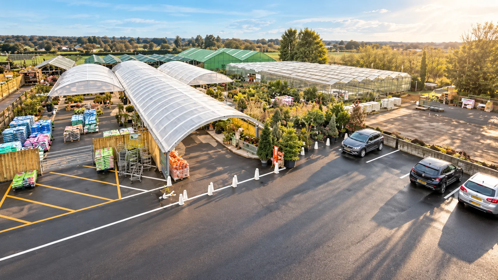 Aerial view of Cranswick Garden Centre