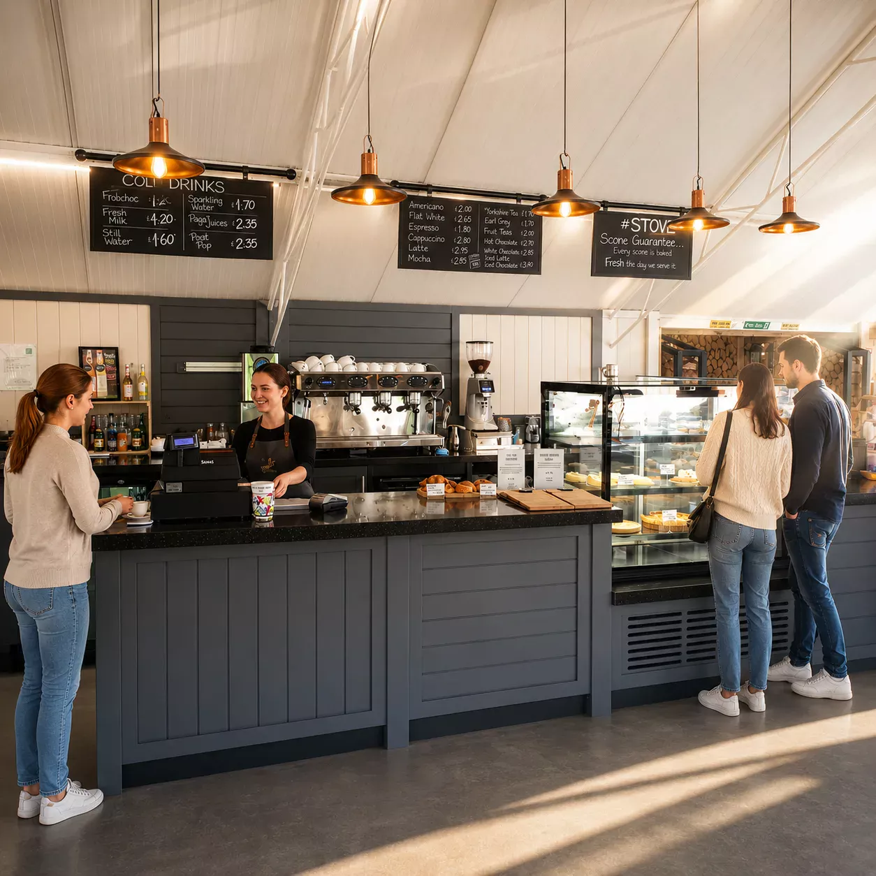 The counter inside Robins Rest Caf&eacute; Bistro